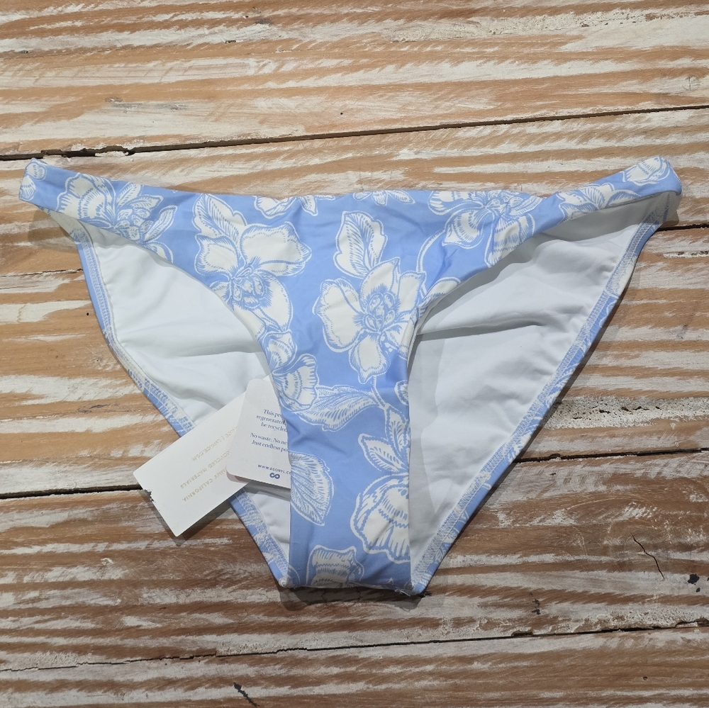 l*space Light Blue and White Floral Bikini Bottoms
